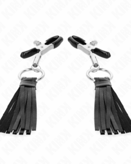 KINK – MORSETTI PER CAPEZZOLI IN SIMILPELLE CON NAPPINE 6 CM