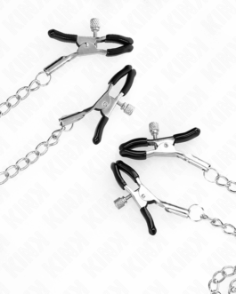 KINK – 4 MORSETTI PER CAPEZZOLI E CLIT REGOLABILI ARGENTO