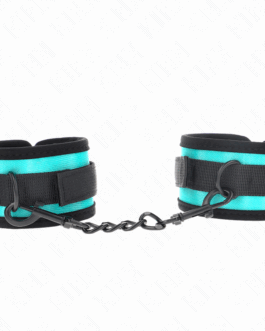 KINK – TENUTA DA POLSO IN NYLON CON GANCIO E LOOP NERO-BLU REGOLABILE 18-32 CM X 5 CM
