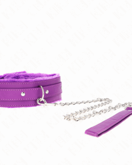 KINK – COLLARE CON GUINZAGLIO 65 CM CON RESTRIZIONI VIOLA 36-42 CM X 5,5 CM