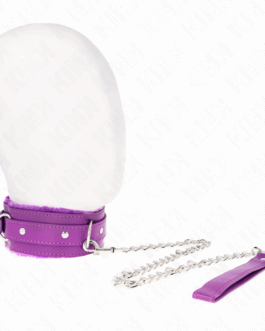 KINK – COLLARE CON GUINZAGLIO 65 CM CON RESTRIZIONI VIOLA 36-42 CM X 5,5 CM