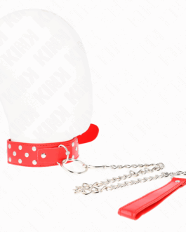 KINK – COLLANA CON CINTURINO AD ANELLO RIVETTO CON CINTURA 65 CM ROSSO REGOLABILE 36-50 CM X 3,8 CM