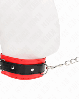 KINK – COLLARE MODELLO BASE CON GUINZAGLIO 65 CM MODELLO 3 ROSSO 53 X 5 CM