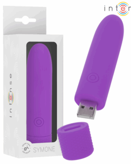 INTENSE – SYMONE BULLET VIBRANTE RICARICABILE USB 8 VIBRAZIONI VIOLA 10 X 2,2 CM