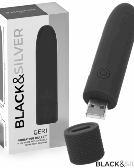 BLACK & SILVER – GERI USB RICARICABILE VIBRANTE BULLET 8 VIBRAZIONI NERO 10 X 2,2 CM