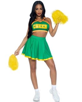 LEG AVENUE – COSTUME CHEERLEADER VERDE S/M