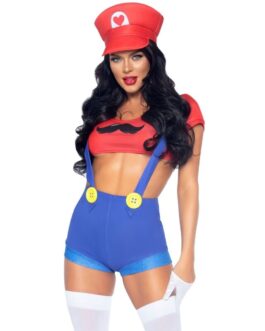 LEG AVENUE – COSTUME SEXY MARIO BROS ROSSO/BLU M