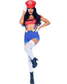 LEG AVENUE – COSTUME SEXY MARIO BROS ROSSO/BLU M