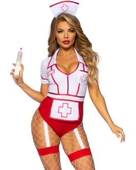 LEG AVENUE – COSTUME DA INFERMIERA SEXY ROSSO/BIANCO M