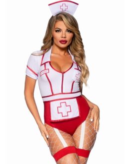 LEG AVENUE – COSTUME DA INFERMIERA SEXY ROSSO/BIANCO M