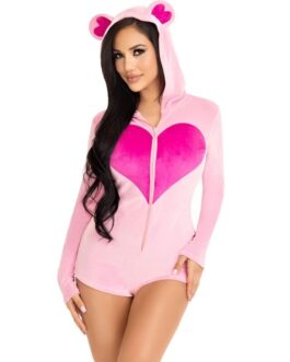 LEG AVENUE - BODY IN VELLUTO ORSETTO ROSA S