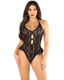 LEG AVENUE – BODY CON FIOCCO E VOLANT NERO TAGLIA UNICA