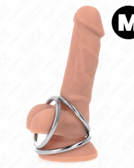 KINK – ANELLO PER PENE IN METALLO CROMATO TRIPLO DA 3,8 CM A 5 CM MODELLO 2