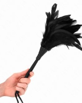 KINK – PIUME DI POLLO SOLLEGATO A FORMA DI CORNO NERO 36 CM
