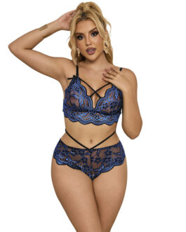SUBBLIME – 954062 REGGISENO + SLIP PIZZO BLU S/M