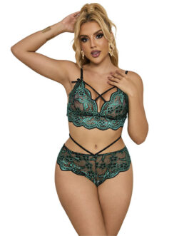 SUBBLIME – 954093 REGGISENO + SLIP PIZZO VERDE L/XL