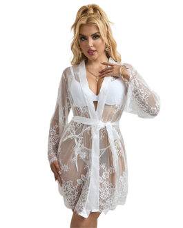 SUBBLIME - 954369 CAMICIA DA NOTTE MANICA LUNGA CON DISEGNO FLOREALE BIANCO S/M