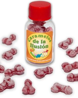 DIABLO PICANTE – 12 CARAMELLE ILLUSIONI A FORMA DI PENE FRAGOLA/CILIEGIA