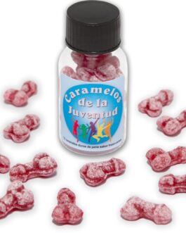 DIABLO PICANTE – 12 CARAMELLE PER GIOVANI FORMA DI PENE FRAGOLA/CILIEGIA
