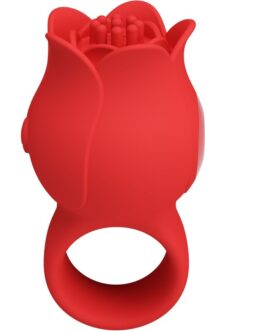 PRETTY LOVE - VIBRATORE A DITA A FORMA DI ROSA JAE 10 VIBRAZIONI ROSSO