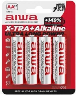 AIWA – X-TRA ALKALINE AA BATTERIA ALCALINICA LR6 BLISTER*4