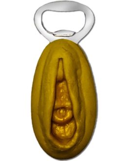 DIABLO PICANTE – APRIBACCHE IN ARGENTO CON FORMA DI VAGINA DORATA