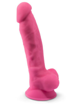 SILEXD – MODELLO 1 PENE REALISTICO SILICONE PREMIUM SILEXPAN ROSA FLUORESCENTE 17,5 CM