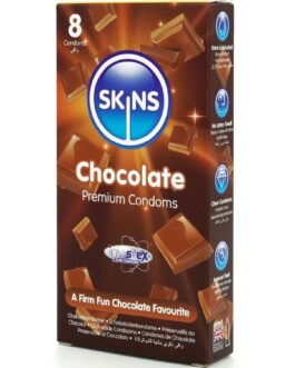 SKINS – PRESERVATIVI PREMIUM AL CIOCCOLATO CONFEZIONE DA 8