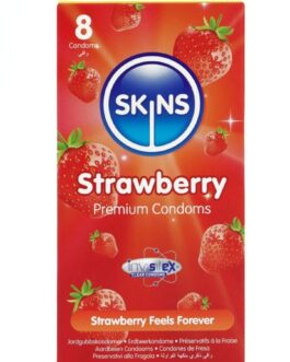 SKINS – PRESERVATIVI PREMIUM ALLA FRAGOLA CONFEZIONE DA 8