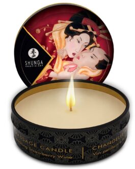 SHUNGA – MINI CARESS BY CANDELIGHT CANDELA DA MASSAGGIO FRAGOLE E CAVA 30 ML
