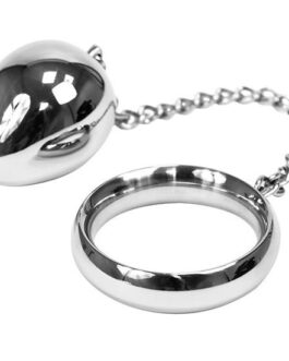 METAL HARD – ANELLO COCK 45MM + CATENA CON SFERA IN METALLO