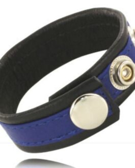 LEATHER BODY – CINTURINO IN PELLE REGOLABILE PER PENE BLU-NERO