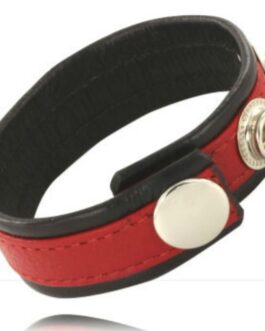 LEATHER BODY - CINTURINO IN PELLE REGOLABILE PER PENE ROSSO-NERO