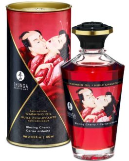 SHUNGA – OLIO DA MASSAGGIO EFFETTO CALORE SAPORE INTENSO DI CILIEGIA 100 ML