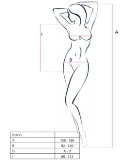 PASSION – WOMAN BS035 BODYSTOCKING BIANCO TAGLIA UNICA
