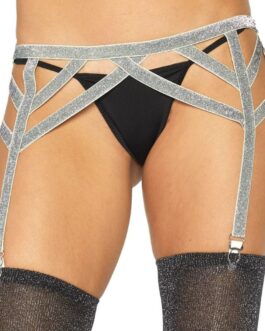 LEG AVENUE – CINTURA ELASTICA IN LUREX ARGENTO TAGLIA UNICA