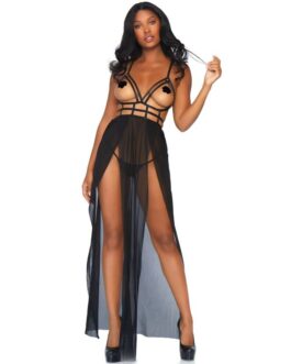 LEG AVENUE – CAGE MAXI ABITO E PERIZOMA S/M