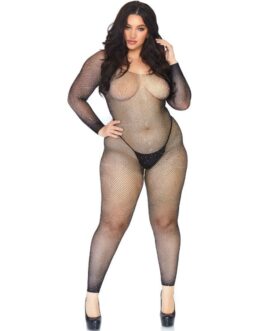 LEG AVENUE – CALZA BODY A RETE CRISTALLIZZATA 1X-2X