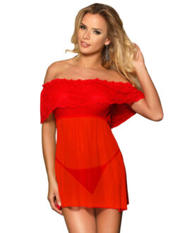 SUBBLIME DRESSES – VESTIDO CORTO + TANGA ROJO L/XL