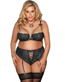 SUBBLIME – QUEEN PLUS SET SUJETADOR Y MUTANDINE CON LIGUERO