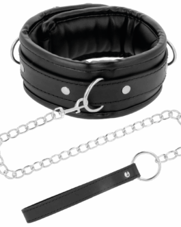 DARKNESS – COLLANA IN MORBIDA PELLE CON CATENA