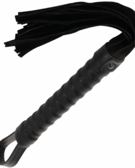 DARKNESS – FRUSTA BONDAGE NERA CON MANICO IN PELLE