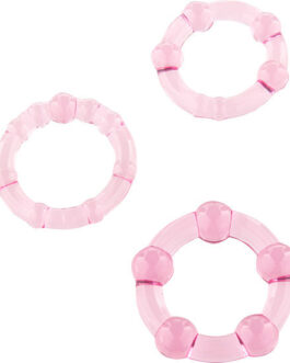 SEVEN CREATIONS – SET DI TRE ANELLI PER PENE ROSA