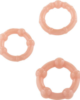 SEVEN CREATIONS – SET DI TRE ANELLI PER PENE IN PELLE