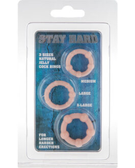 SEVEN CREATIONS – SET DI TRE ANELLI PER PENE IN PELLE
