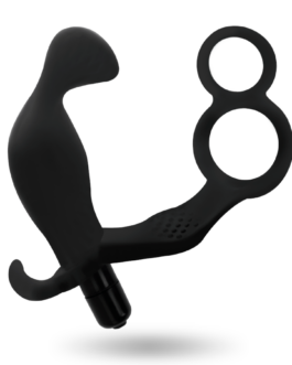 ADDICTED TOYS – PLUG ANALE CON DOPPIO ANELLO PER PENE E TESTICOLI NERI
