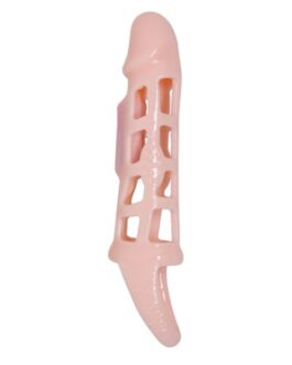 BAILE – COPERTURA ESTENSORE PENE CON VIBRAZIONE E CINTURINO NATURALE 13.5 CM
