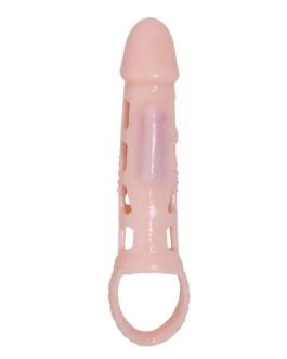BAILE – COPERTURA ESTENSORE PENE CON VIBRAZIONE E CINTURINO NATURALE 13.5 CM
