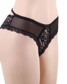 QUEEN LINGERIE – SLIP IN PIZZO FLOREALE S/M