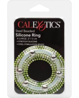 CALEXOTICS – ANELLO IN SILICONE CON PERLINE IN ACCIAIO XL